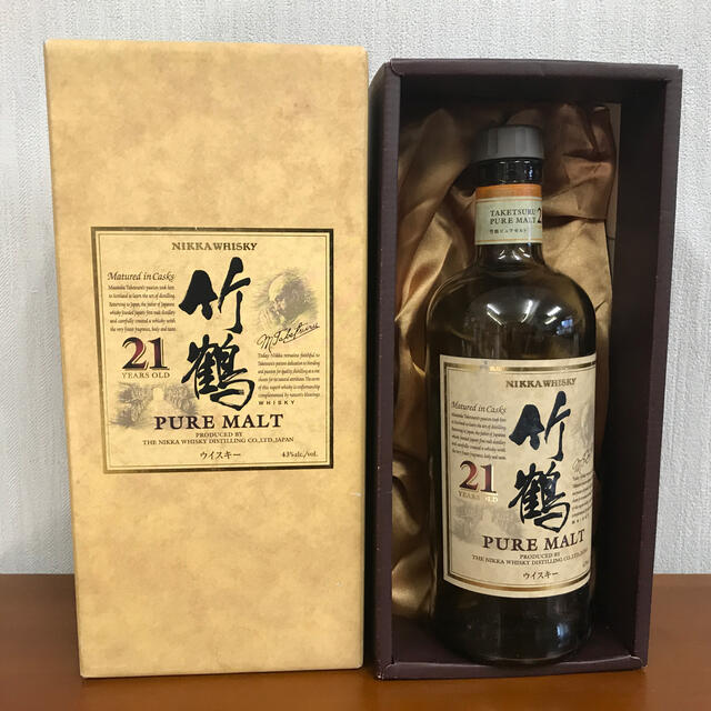 ニッカウヰスキー(ニッカウイスキー)の竹鶴21年　空瓶 食品/飲料/酒の食品/飲料/酒 その他(その他)の商品写真