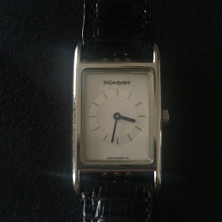 サンローラン(Saint Laurent)の☆美品☆イヴ・サンローラン スクエアべゼルレザーベルト腕時計 正規品(腕時計)
