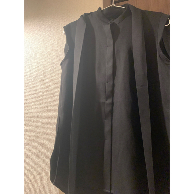 louren soft tie blouse black ノースリーブブラウス - シャツ ...