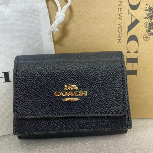 coach コーチ　新品　折財布　ミニ財布　ネイビー