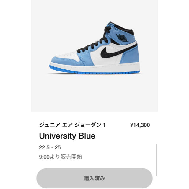 NIKE(ナイキ)のNIKE エアジョーダン1 ユニバーシティ　ブルー メンズの靴/シューズ(スニーカー)の商品写真