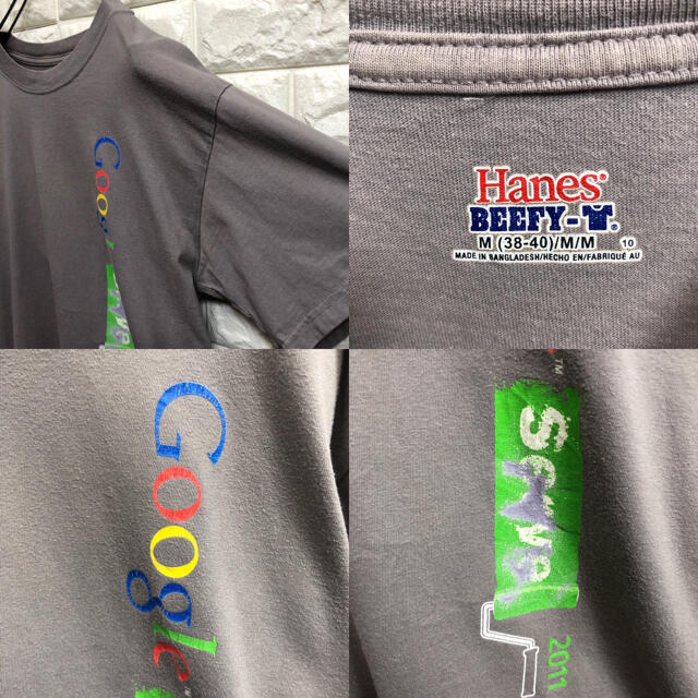 Hanes(ヘインズ)のHANES  Google  企業ロゴ　半袖Tシャツ　メンズMサイズ メンズのトップス(Tシャツ/カットソー(半袖/袖なし))の商品写真