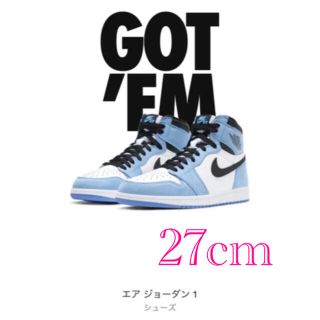 ナイキ(NIKE)のNIKE エアジョーダン1 UniversityBlue 27cm(スニーカー)