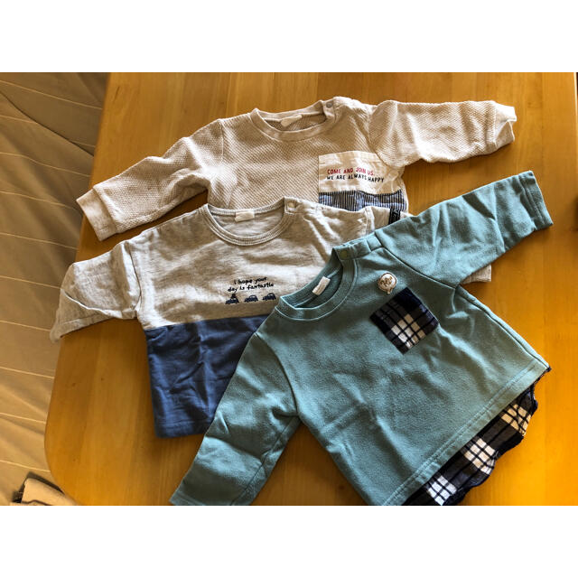 UNIQLO(ユニクロ)の赤ちゃん本舗　春物トレーナー3点セット　サイズ80 キッズ/ベビー/マタニティのベビー服(~85cm)(トレーナー)の商品写真