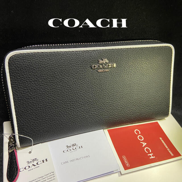 COACH(コーチ)のプレゼントにも❤️新品コーチ おしゃれホワイトエッジ ラウンドファスナー長財布 レディースのファッション小物(財布)の商品写真