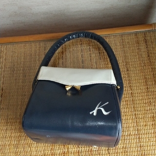 【美品】キタムラ 小型ハンドバッグ 濃紺ネイビー