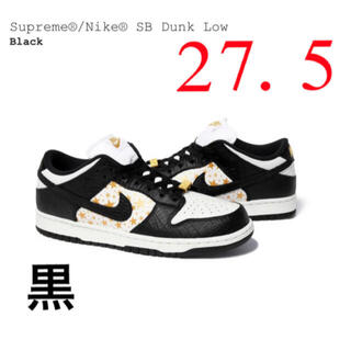 Supreme × Nike SB Dunk Low 27.5 ブラック　黒(スニーカー)