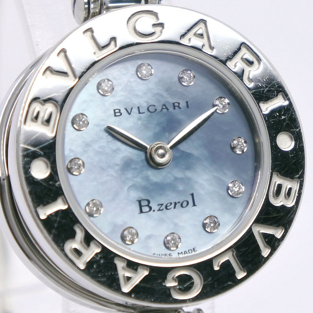 BVLGARI(ブルガリ)の【BVLGARI】ブルガリ Bzero1 ビーゼロワン 12Pダイヤ BZ22SS ステンレススチール クオーツ レディース ブルーシェル文字盤 腕時計 レディースのファッション小物(腕時計)の商品写真