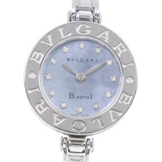 ブルガリ(BVLGARI)の【BVLGARI】ブルガリ Bzero1 ビーゼロワン 12Pダイヤ BZ22SS ステンレススチール クオーツ レディース ブルーシェル文字盤 腕時計(腕時計)