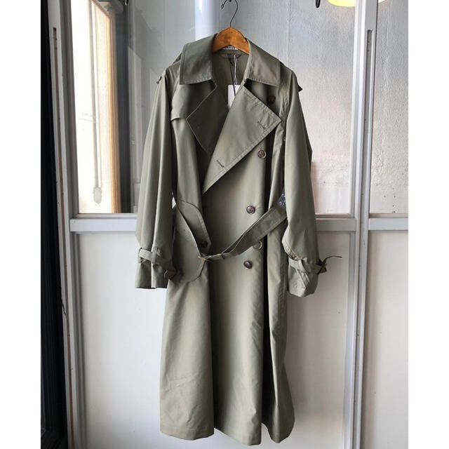 AURALEE FINX POLYESTER BIG TRENCH COAT