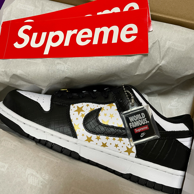 Supreme Nike SB Dunk Low black 黒 26 シュプ