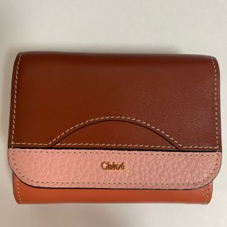 クロエ(Chloe)のChloe WALDEN スモールトリフォールド　セピアブラウン×ピンク(財布)