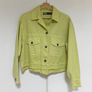 ザラ(ZARA)の【美品】ZARA ピスタチオカラー デニムジャケット(Gジャン/デニムジャケット)