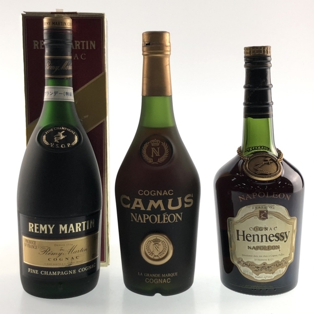 食品/飲料/酒3本 REMY MARTIN CAMUS Hennessy コニャック