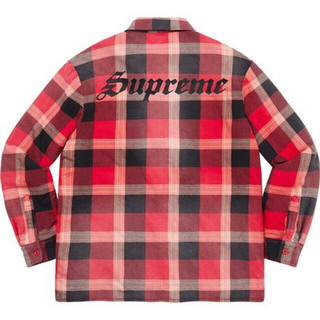 シュプリーム(Supreme)のMサイズ Supreme Quilted Flannel Shirt レッド(シャツ)