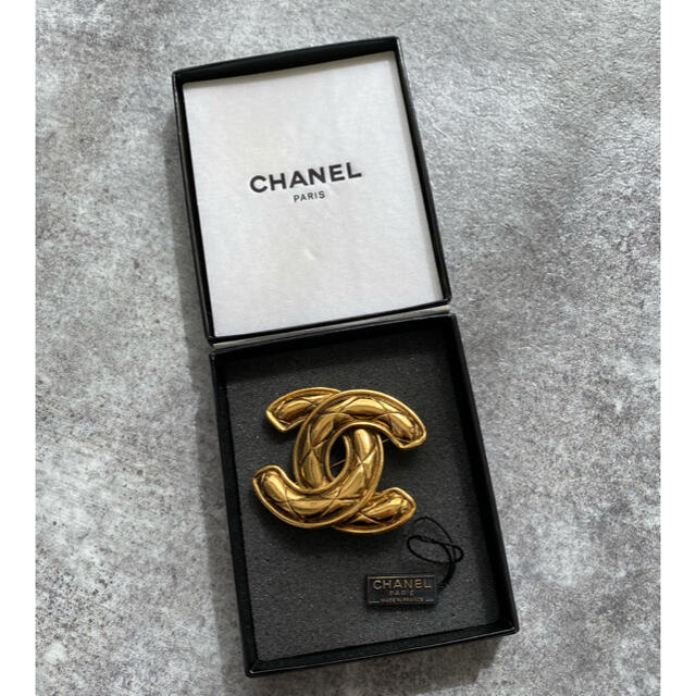 最終値下げ【付属品有】ヴィンテージ シャネル　CHANEL マトラッセ ブローチ