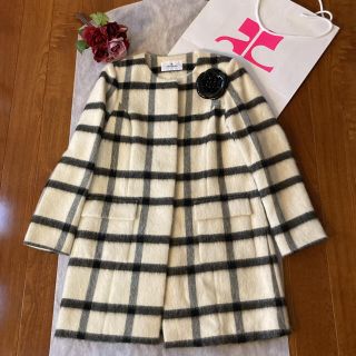 クレージュ(Courreges)のみいさまご専用　クレージュ✨　超美品✨　希少　アルパカ100%セミロングコート(毛皮/ファーコート)