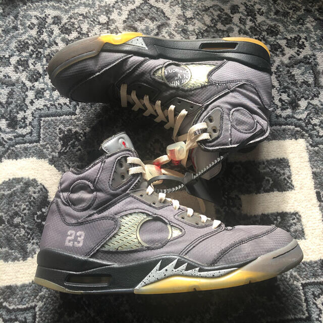 Off White Nike AirJordan 5 Black 28.5cm