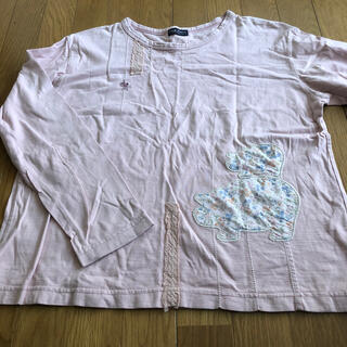 ドラッグストアーズ(drug store's)のドラッグ ストアーズ.ds.長袖Tシャツ.サーモンピンク.アップリケレース刺繍(Tシャツ(長袖/七分))