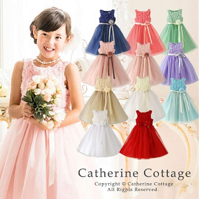 Catherine Cottage キャサリンコテージ☆バラがいっぱいラメチュールドレス☆110サイズの通販 by Lily's shop｜ キャサリンコテージならラクマ