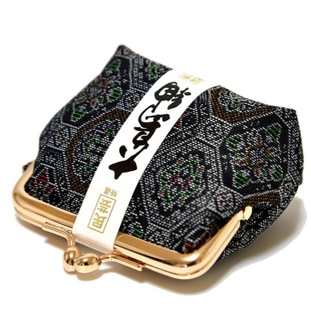 新品 がま口財布 大島紬 小物入れ ポーチ かわいい 和柄 未使用 日本製