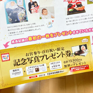 キタムラ(Kitamura)のスタジオマリオ記念写真プレゼント券　無料クーポン(その他)