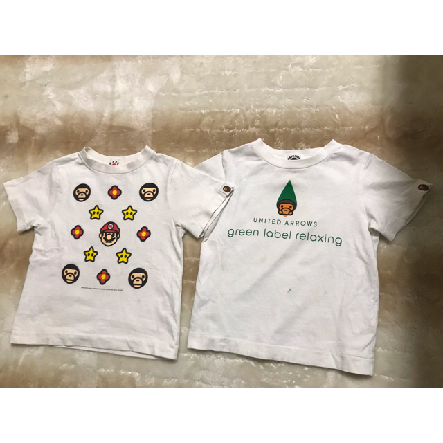 A BATHING APE(アベイシングエイプ)のAPE コラボTシャツ　マリオ　アローズ　2枚セット キッズ/ベビー/マタニティのキッズ服男の子用(90cm~)(Tシャツ/カットソー)の商品写真