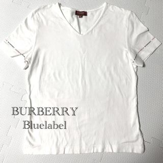 バーバリーブルーレーベル(BURBERRY BLUE LABEL)のBURBERRY ブルーレーベル Tシャツ 白 袖ロゴ シンプル♪ (Tシャツ(半袖/袖なし))