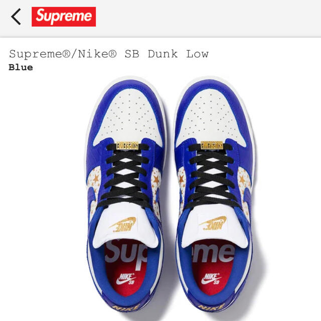 Supreme(シュプリーム)のSUPREME NIKE SB DUNK LOW 27.5cm ブルー メンズの靴/シューズ(スニーカー)の商品写真