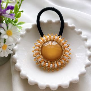 ビーズ刺繍☆２点(ヘアアクセサリー)