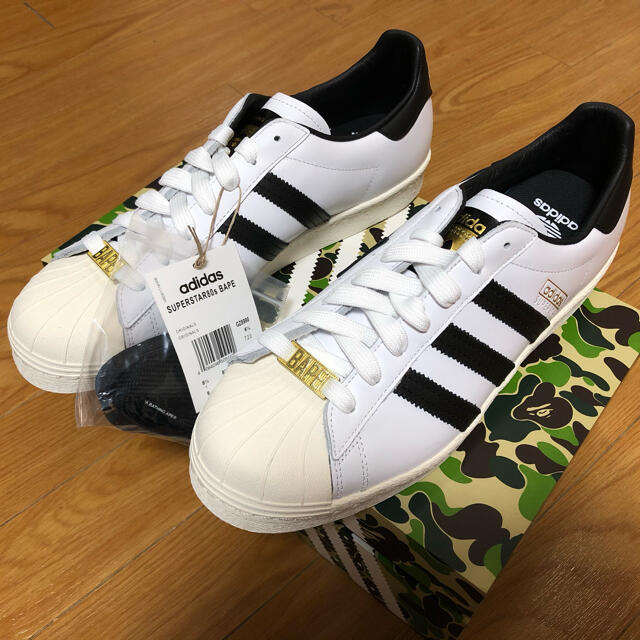 BAPE × ADIDAS SUPERSTAR 80S "WHITE/BLACKスニーカー