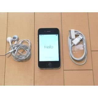 アップル(Apple)の[ジャンク品]Apple/iPhone4S 16GB/ブラック/EarPods(スマートフォン本体)