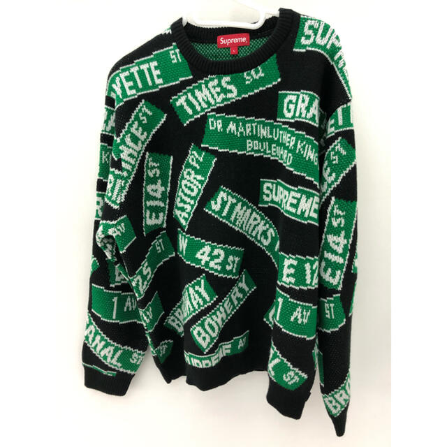 Supreme(シュプリーム)のSupreme Street Signs Sweater 黒 Lサイズ メンズのトップス(ニット/セーター)の商品写真