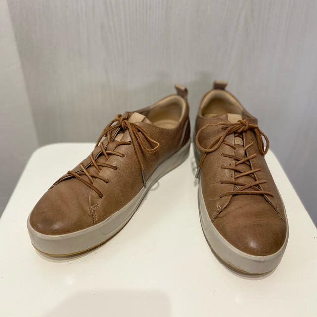 ecco エコ　レザースニーカー　茶系　40(25.5)  メンズ