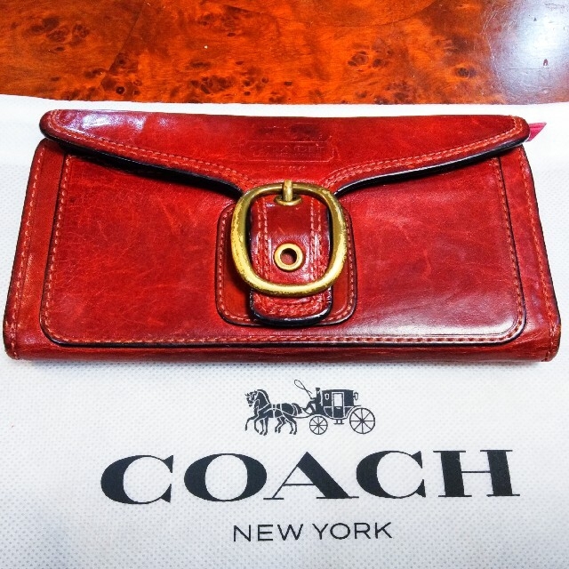 【新品未使用‼︎】coach 折財布　カラーブロック　レザー　レディース　箱あり