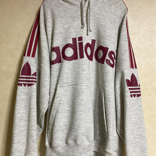 adidas(アディダス)のadidas❤️袖ロゴオシャレ!!グレー＆あずきcolor メンズのトップス(パーカー)の商品写真