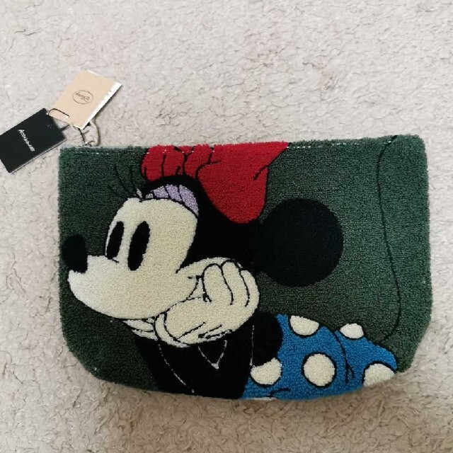 Disney(ディズニー)のACCOMMODE（アコモデ）サガラ刺繍ビッグポーチ　ミニーマウス レディースのファッション小物(ポーチ)の商品写真