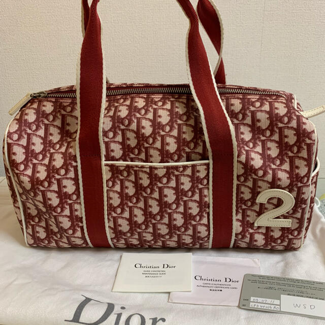 ディオール dior ハンドバッグ　ミニボストン　トロッター　赤　レッド