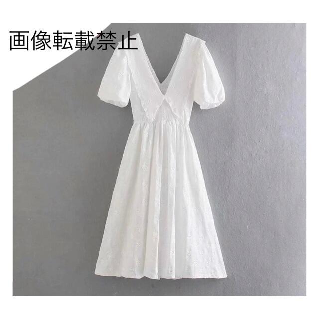 ZARA(ザラ)の🌼春新作💐3678◆white レース 襟 ワンピース  レディースのワンピース(ひざ丈ワンピース)の商品写真