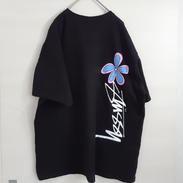 STUSSY(ステューシー)のSTUSSY ステューシー 半袖 Tシャツ 花柄 フラワー ワイド ブラック L メンズのトップス(Tシャツ/カットソー(半袖/袖なし))の商品写真