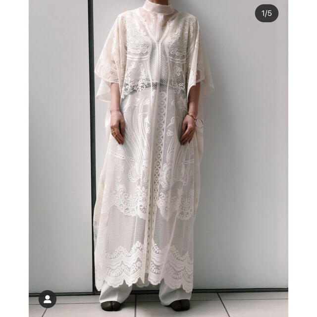 【新品未使用】mame カーテンレースワンピース white