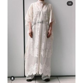 mame - 【新品未使用】mame カーテンレースワンピース whiteの通販 by