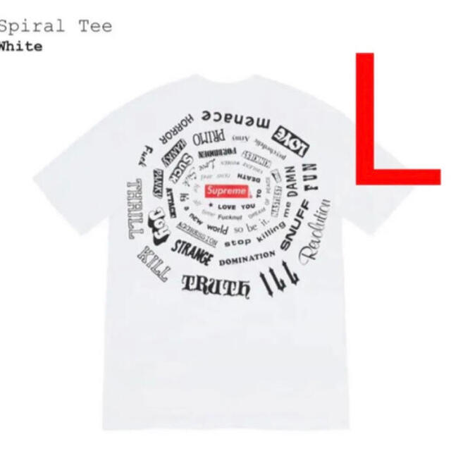 Supreme Spiral Tee Tシャツ スパイラル L 白White