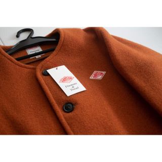 DANTON ダントン ウールモッサ ノーカラージャケット オレンジ