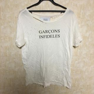 サンローラン(SAINT LAURENT)のGARCONS INFIDELES ダメージ加工Tシャツ(Tシャツ/カットソー(半袖/袖なし))