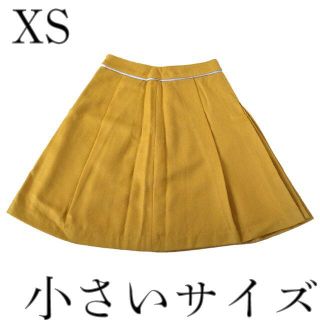 【送料無料】スカートレディースXS◆イエロー◆小さいサイズ　ひざ丈(ひざ丈スカート)