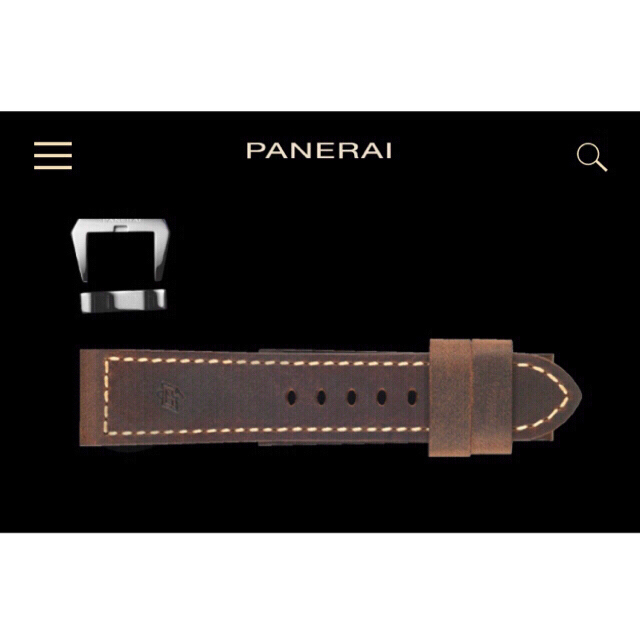 PANERAI(パネライ)のパネライ 純正　バックル2点　ストラップVintage ダークブラウン 未使用 メンズの時計(レザーベルト)の商品写真