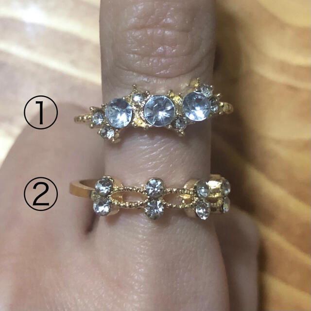 クリスタル クリア ゴールド リング キラキラ 指輪 クリア レディースのアクセサリー(リング(指輪))の商品写真