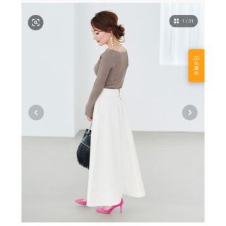 ザラ(ZARA)のur's ユアーズ　ハイウエストデニムスカート  ホワイトM(ロングスカート)