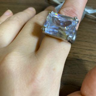 silver大きめガラスRing❤️アメリビンテージ風❤️入手困難です(リング(指輪))